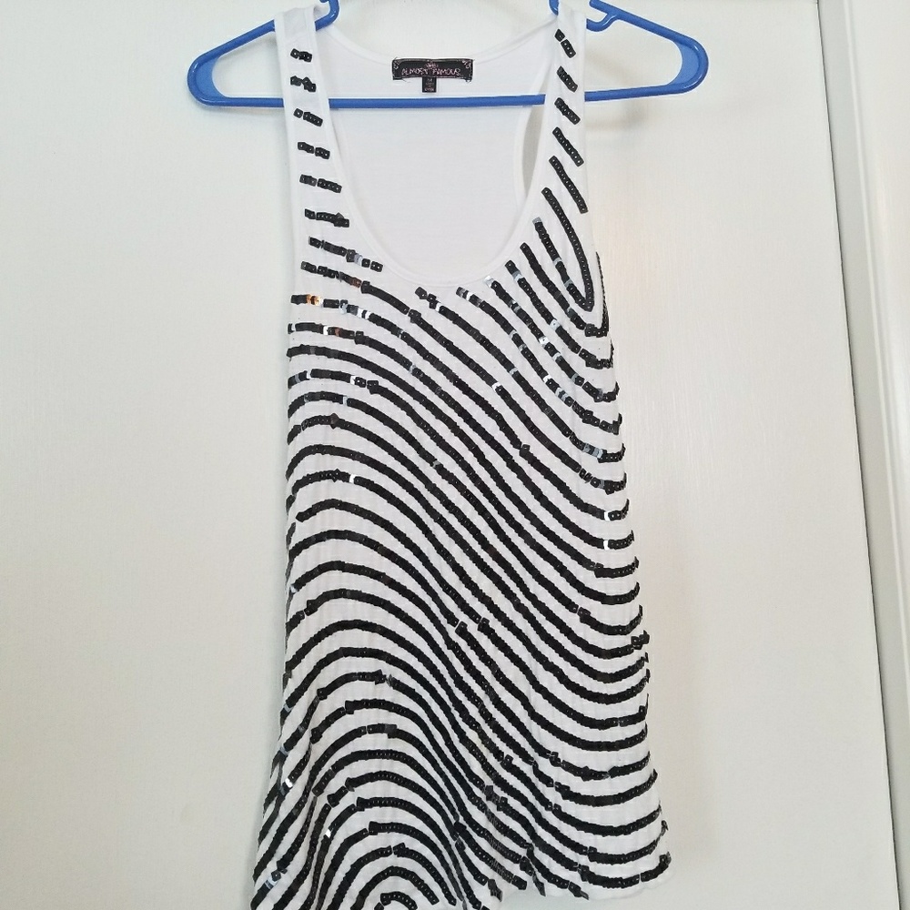 Almost Famous Sequin striped tank